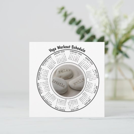 ヨガトレーニングカレンダーブレスリラックススマイル シーズンカード (スタンド正面)