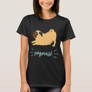 ヨガドッグおもしろい引用文音楽ファンPugmaste Pug Lover Tシャツ