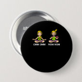 ヨガドーナツ禅の黙想Omのおもしろいな冗談 缶バッジ (正面&裏面)