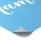 ヨガナマステホワイトロータスフラワー&カームブルー ポスター (角)