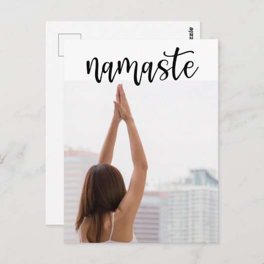 ヨガナマステ女性ヨガをポーズ ポストカード (正面/裏面)