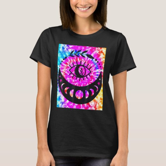 ヨガナマステ月タイダイ仏眼 Tシャツ (正面)