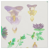 ヨガナマステ瞑想紫蓮の花 ファブリック (クローズアップ)