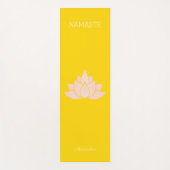 ヨガナマステ金ゴールドカラーロータスガールポーズグラフィック ヨガマット (正面)