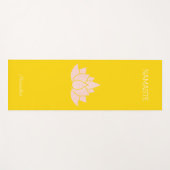 ヨガナマステ金ゴールドカラーロータスガールポーズグラフィック ヨガマット (正面(横))