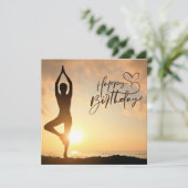 ヨガハッピーバースデーカード (スタンド正面)