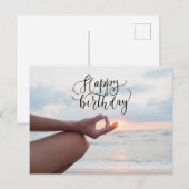 ヨガハッピーバースデーカード ポストカード (正面/裏面)