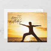 ヨガハッピーバースデーカード ポストカード (正面/裏面)