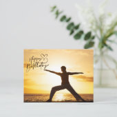 ヨガハッピーバースデーカード ポストカード (スタンド正面)