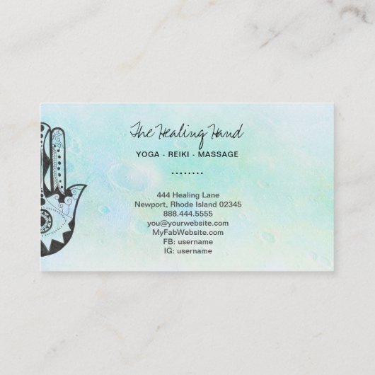 *～*ヨガハムサの手のファティマ+月のクレーター 名刺 (裏面)