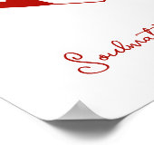 ヨガハートシルエットパーソナライズされたポスター ポスター (角)