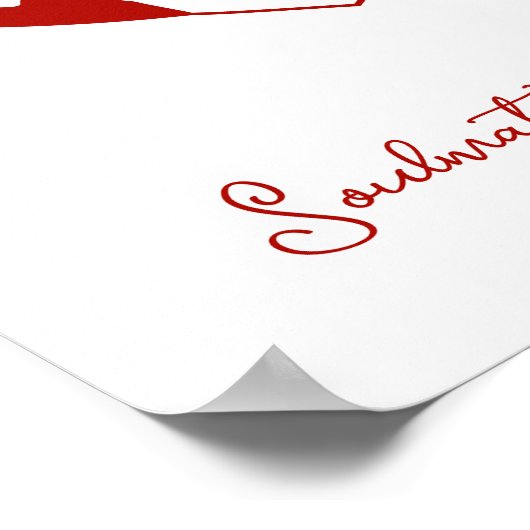 ヨガハートシルエットパーソナライズされたポスター ポスター (角)