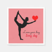 ヨガハート&愛あなたの日，毎日/ Yogini スタンダードカクテルナプキン (正面)