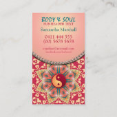 ヨガバランスボヘミアンフラワーインヤンビジネスカード 名刺 (裏面)