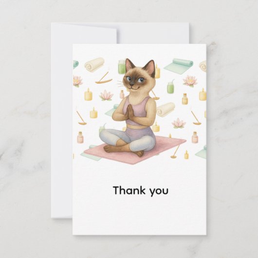 ヨガバースデーパーティーforシャム猫好き サンキューカード (正面)