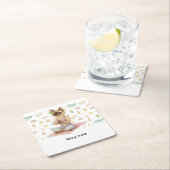 ヨガバースデーパーティーforシャム猫好き スクエアペーパーコースター (インサイチュ)