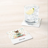 ヨガバースデーパーティーforシャム猫好き スクエアペーパーコースター (インサイチュ)