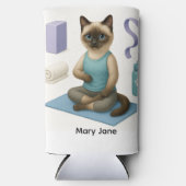 ヨガバースデーパーティーforシャム猫好き スリム缶クーラー (正面)