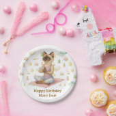 ヨガバースデーパーティーforシャム猫好き ペーパープレート (パーティー)