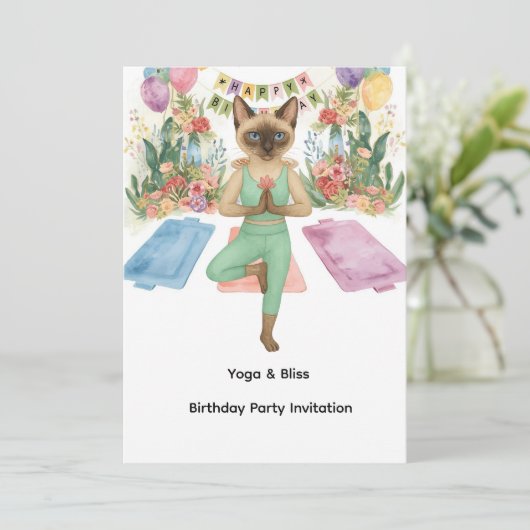 ヨガバースデーパーティーforシャム猫好き 招待状 (スタンド正面)