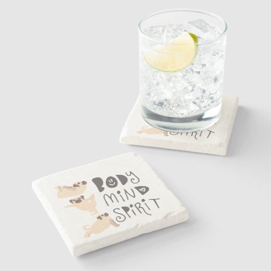 ヨガパグ ストーンコースター (横)