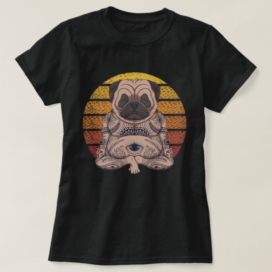ヨガパグ Tシャツ (デザイン正面)