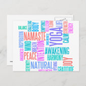 ヨガパステルカラーエレガントワードクラウドの喜び ポストカード (正面/裏面)