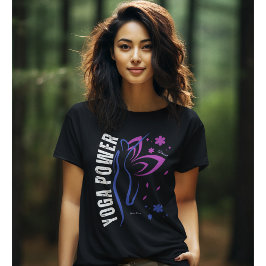 ヨガパワー感動的なタイポグラフィYoga Tシャツ