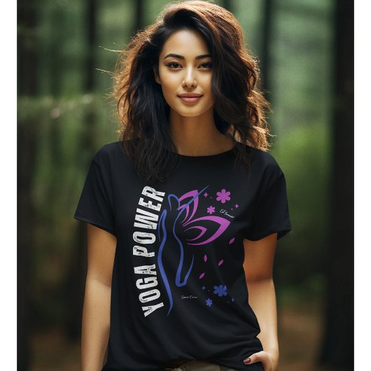 ヨガパワー感動的なタイポグラフィYoga Tシャツ