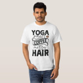 ヨガパンツ コーヒー ボサボサヘア おもしろ 女性用Tシャツ Tシャツ (正面フル)