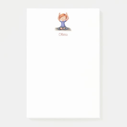ヨガパーソナライズされたを行う女の子Post-it®ノート ポストイット (正面)