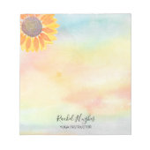 ヨガパーソナライズされたインストラクターひまわり ノートパッド (正面)