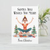 ヨガパーソナライズされたインストラクタークリスマスカード シーズンカード (スタンド正面)