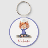 ヨガパーソナライズされたキーチェーンヨガキーチェーンギフト。 キーホルダー (正面)