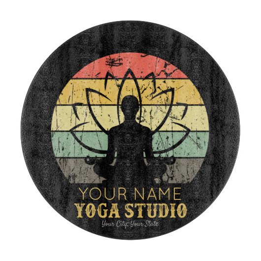 ヨガパーソナライズされたスタジオフィットネスインストラクターグル カッティングボード (正面)