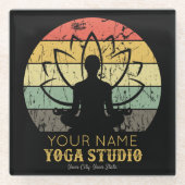 ヨガパーソナライズされたスタジオフィットネスインストラクターグル ガラスコースター (正面)