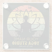 ヨガパーソナライズされたスタジオフィットネスインストラクターグル ガラスコースター (裏面)