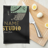 ヨガパーソナライズされたスタジオフィットネスインストラクターグル キッチンタオル (四つ折り)