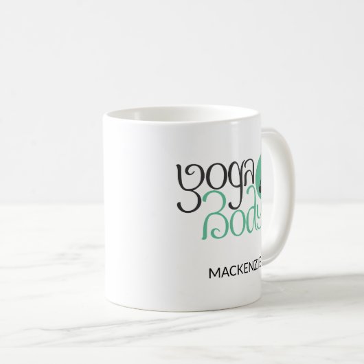 ヨガパーソナライズされたポーズグラフィックコフ付きヨガ体 コーヒーマグカップ (正面右)