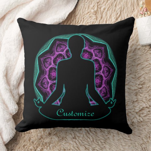 ヨガパーソナライズされたマンダラ クッション (ブランケット)