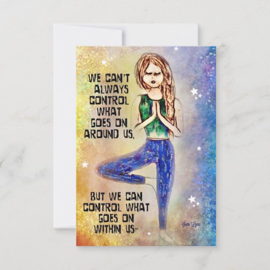 ヨガパーソナライズされた勇気付けられるカード (正面)