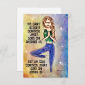 ヨガパーソナライズされた勇気付けられるカード (正面/裏面)