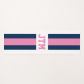 ヨガパーソナライズされた名門私立校風のマットモノグラムストライプ ヨガマット (正面(横))