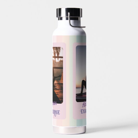 ヨガパーソナライズされた恋人先生ママ女性ギフト ウォーターボトル (左面)
