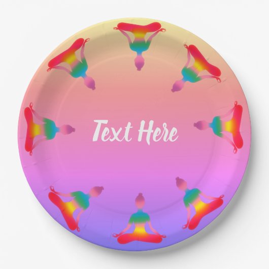ヨガパーティーカスタム紙プレート ペーパープレート (正面)