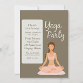 ヨガパーティー誕生日エクササイズ延伸招待状 招待状 (正面)