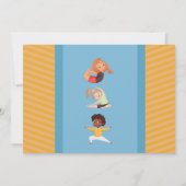 ヨガパーティー誕生日ストレッチガールズボーイズ写真 招待状 (裏面)