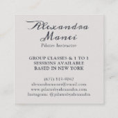 ヨガピラティスインストラクターエレガントボホの台本の写真 スクエア名刺 (裏面)