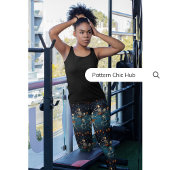 ヨガピラティスエクササイズスタイリッシュおもしろいトレーニングパンツ カプリレギンス