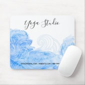 ヨガピラティス霊気スタジオブルーウェーブウォータカラー マウスパッド (マウス)